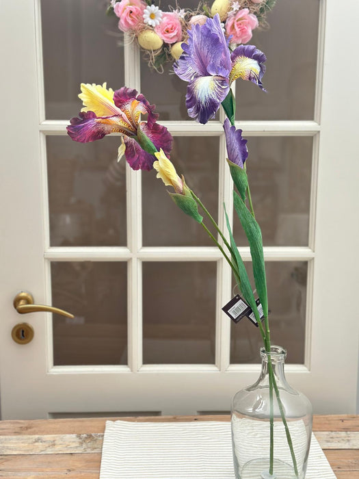 Stelo di iris blu artificiale 83 cm