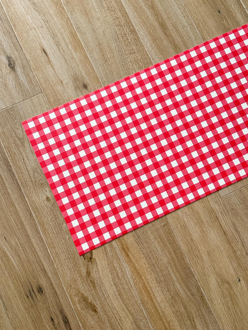 Tapis en vinyle personnalisé - Charme à carreaux