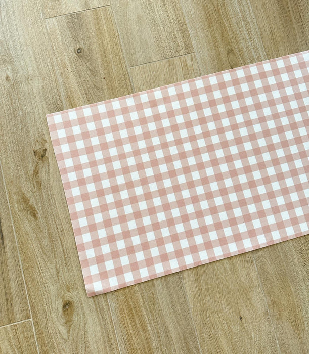 Tappeto in Vinile su misura -Checkered Charm Beige