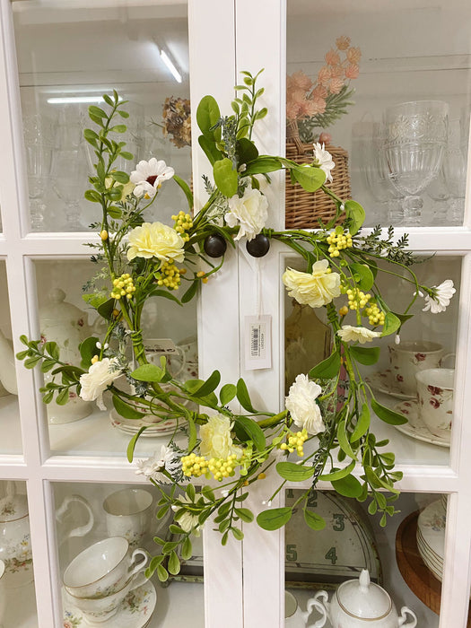 Couronne de gardénia blanche et jaune