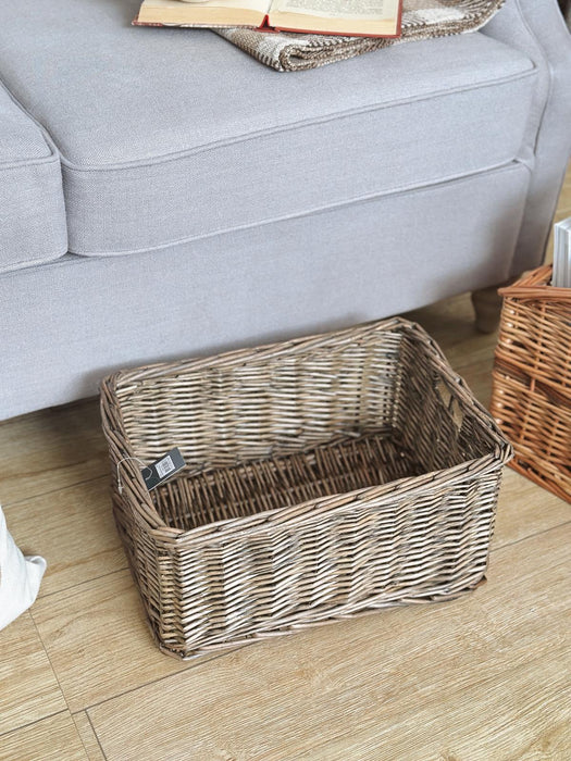 Natural wicker basket