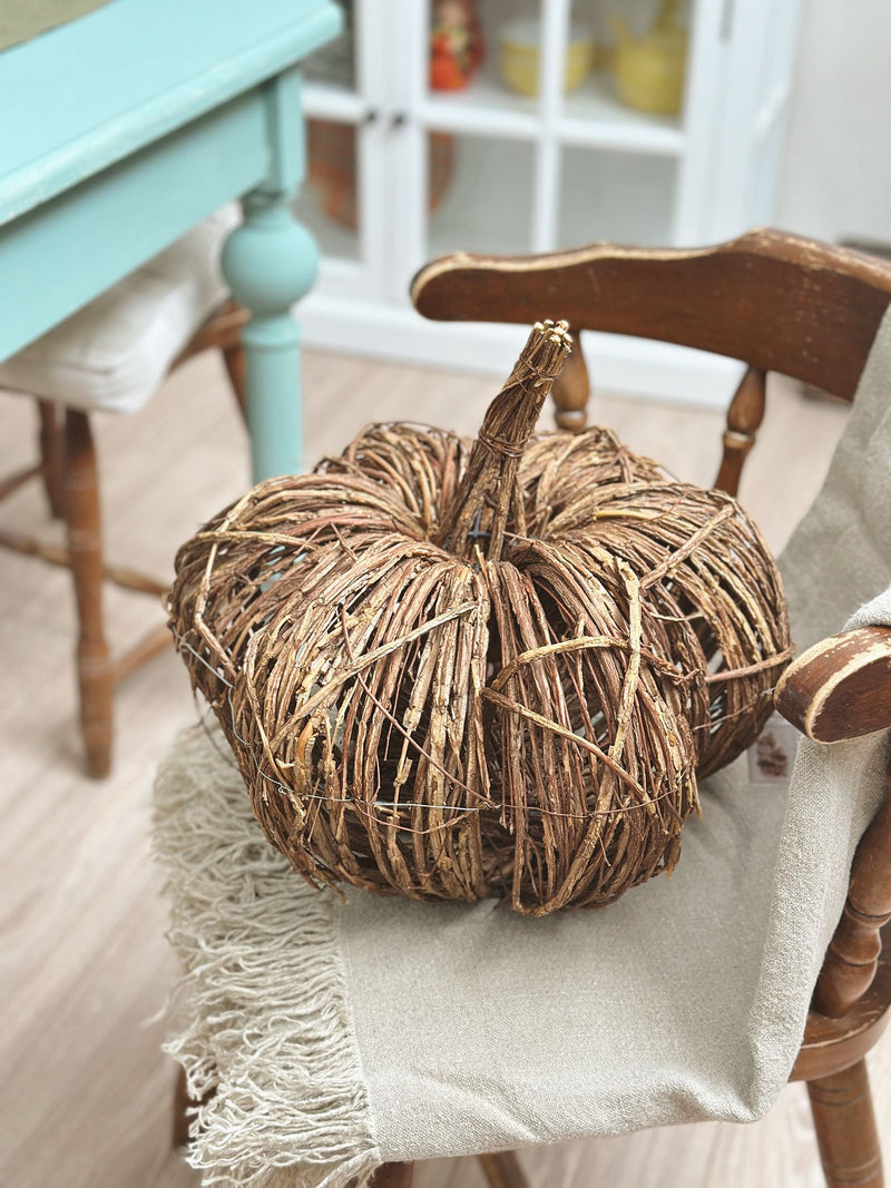 Zucca in rattan e ferro 33 cm -Chic antique