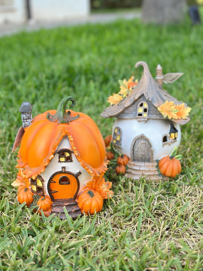 Casa Autunnale Decorativa con LED a Forma di Zucca