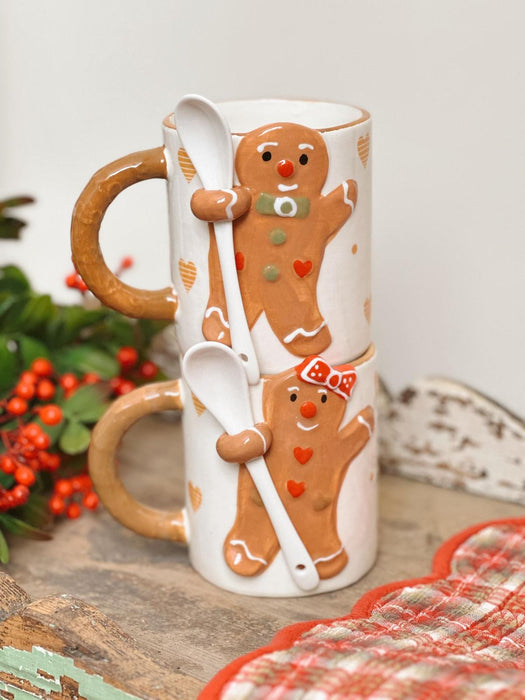 Tazza natalizia con omino di pan di zenzero e cucchiaino 520 ml Boltze