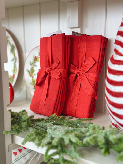 Set 4 Tovaglioli Rossi 40x40 cm in Cotone