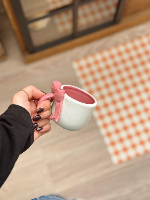 Tazza in Gres con Fiocco sul Manico H 7 cm  – BOLTZE Home