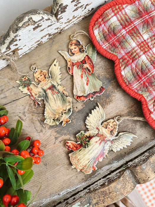 Set 3 Decorazioni Angeli in Metallo Boltze