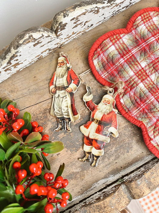 Set 2 Decorazioni Babbo Natale in Metallo 13 cm – BOLTZE