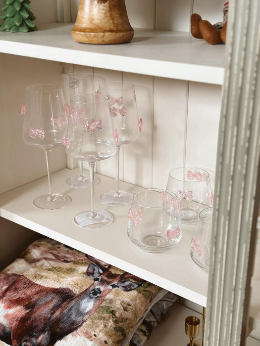 Calice in Vetro con Fiocchetti Rosa