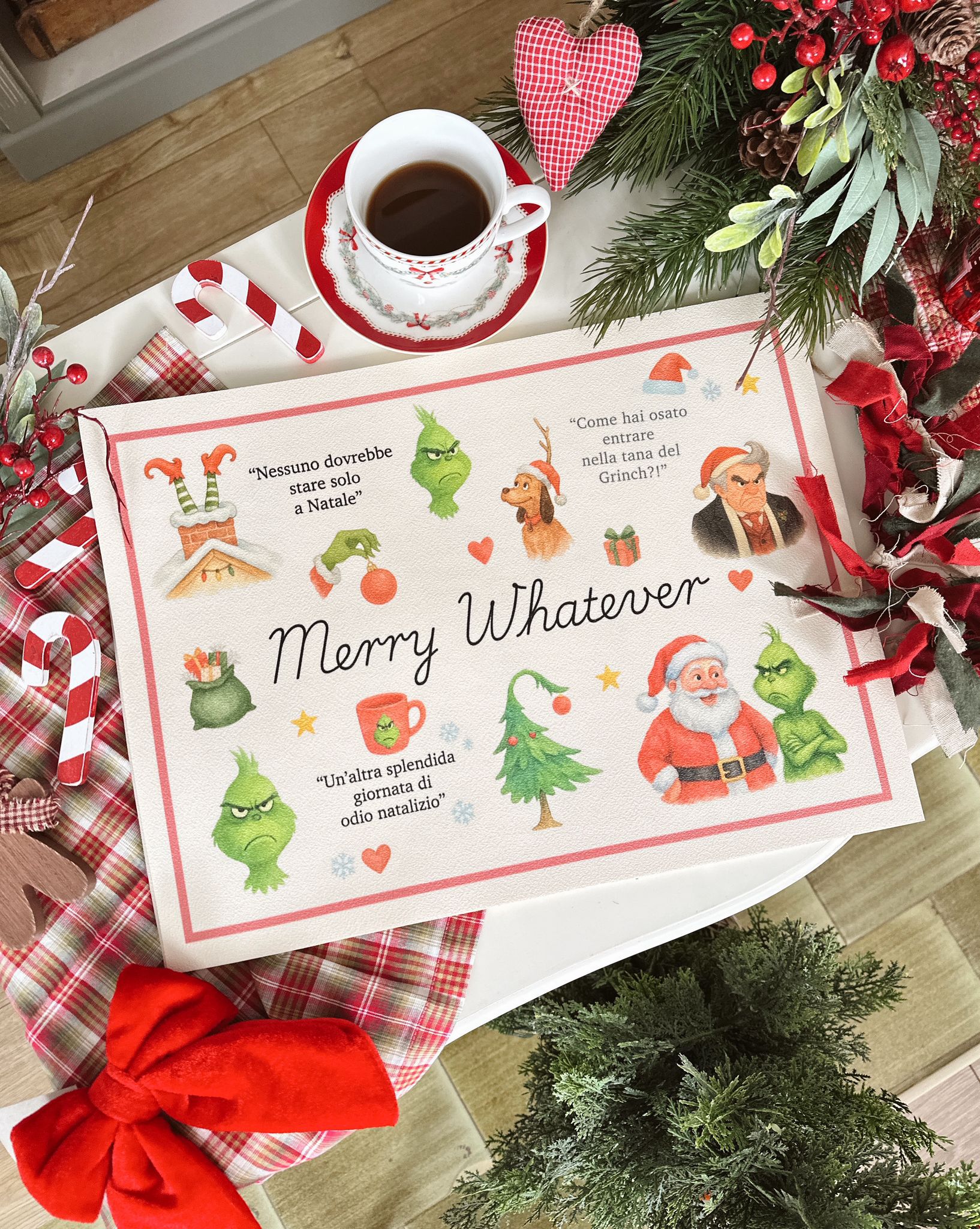 Tovaglietta in vinile natalizia Merry Whatever