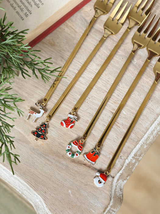 Set 6 Forchettine da Dessert con Decori Natalizi – Isabelle Rose