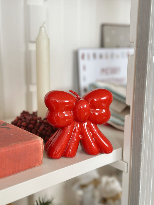 Candela fiocco rosso