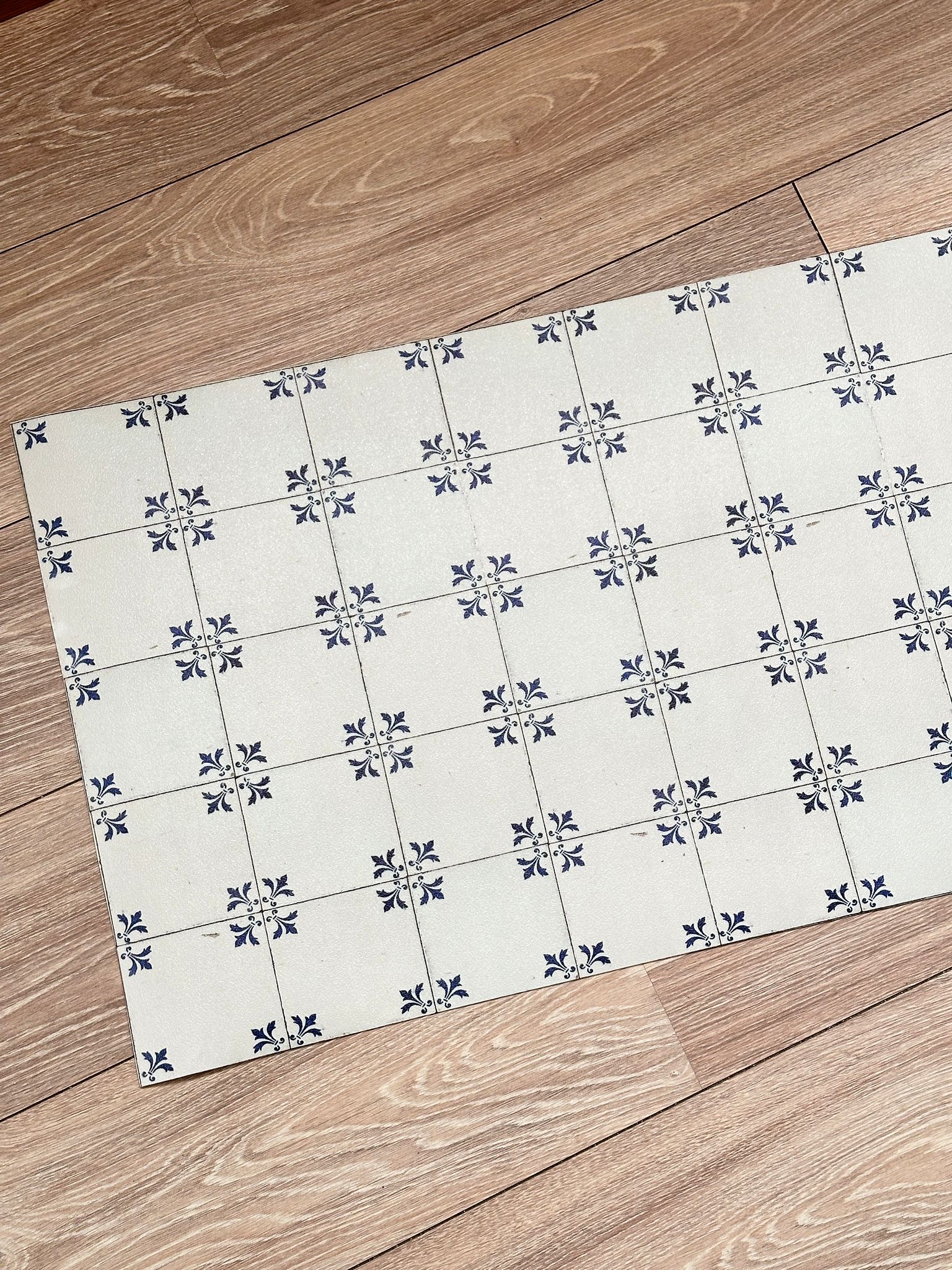 Tappeto in vinile su misura Cementine Blu