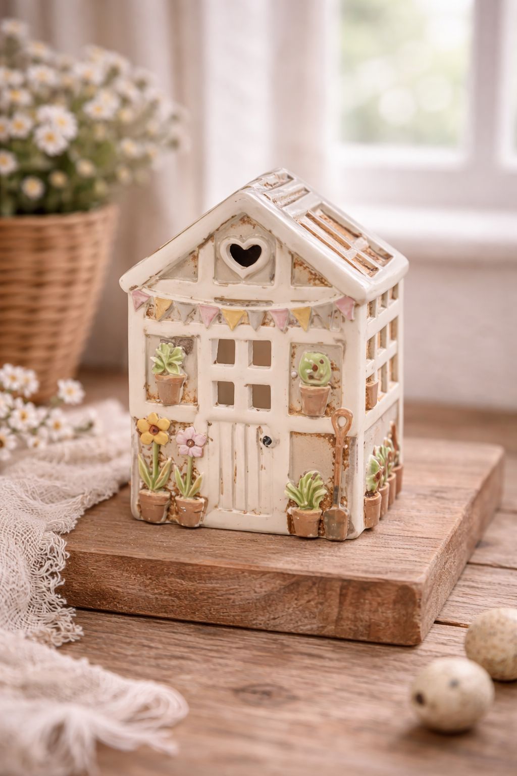 Casetta Porta Tealight Garden in Ceramica