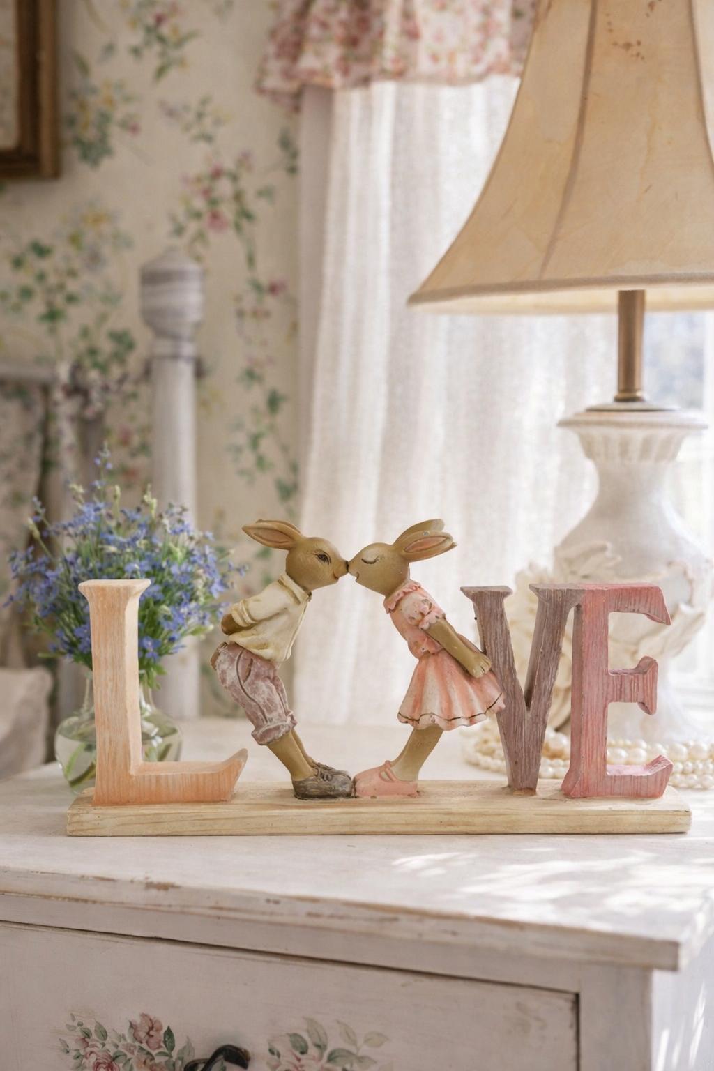 Scritta love coniglio 19x3x9-Clayre & Eef