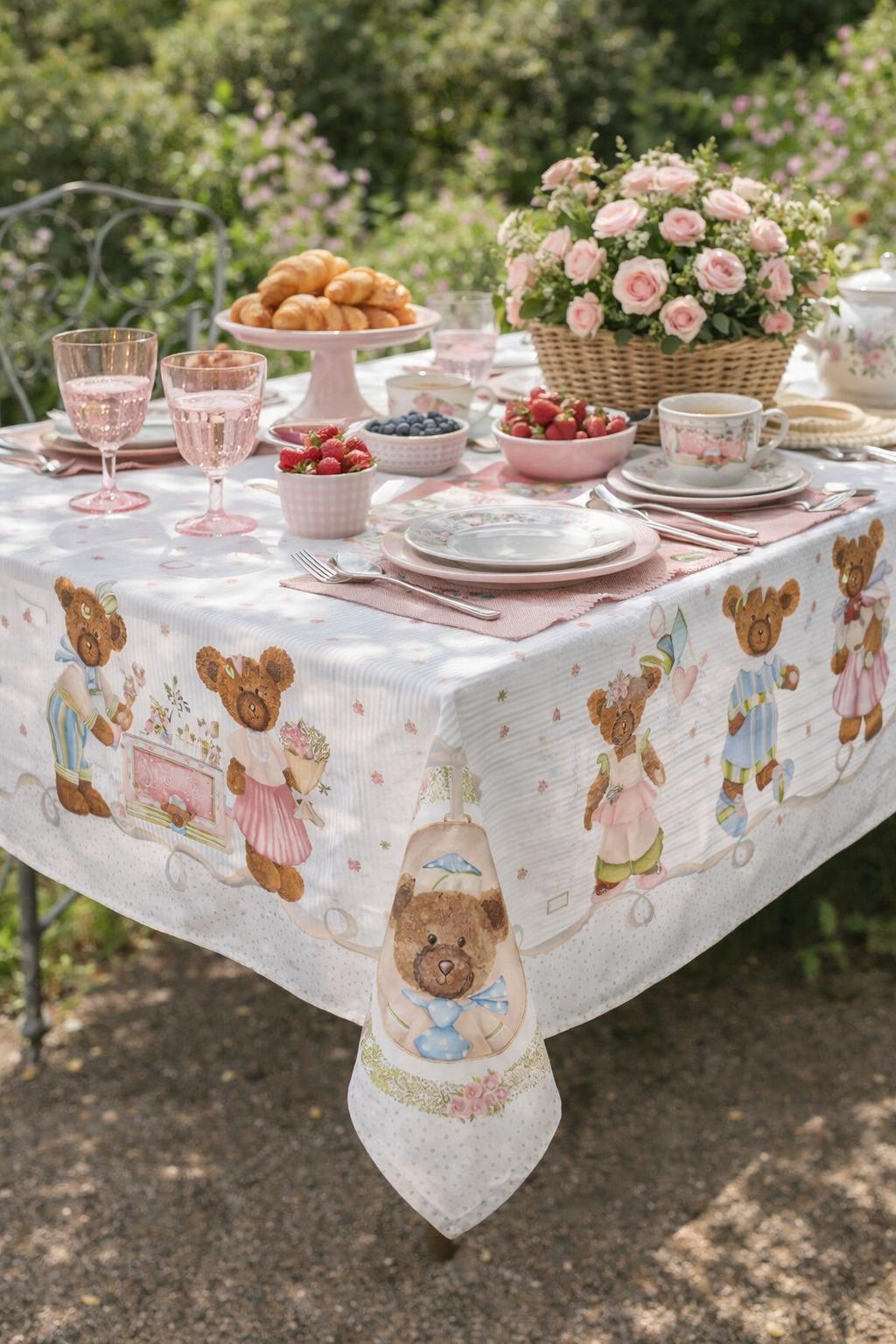 Tovaglia Sweet Bear 160×260 Nuvole di Stoffa