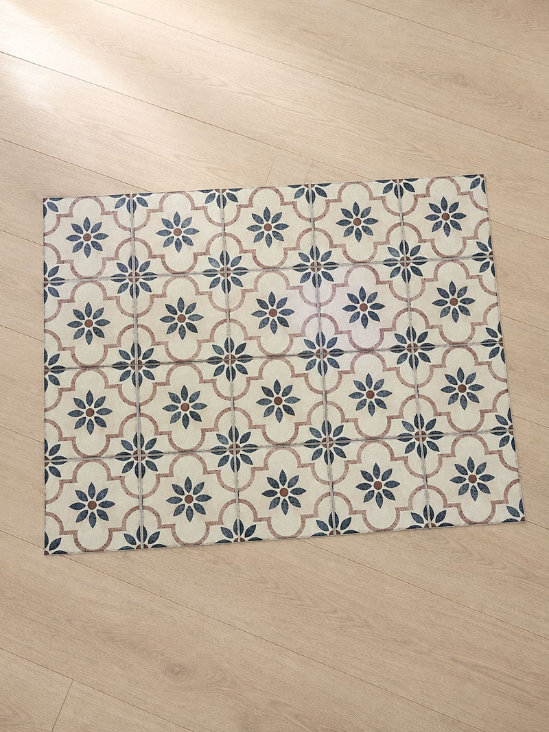 Tappeto in Vinile Su Misura Made in Italy “Arabesco Blu”