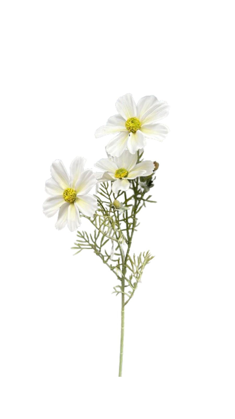 Margherita cosmos grande a 3 fiori con foglie - Arredo Casa da Sogno
