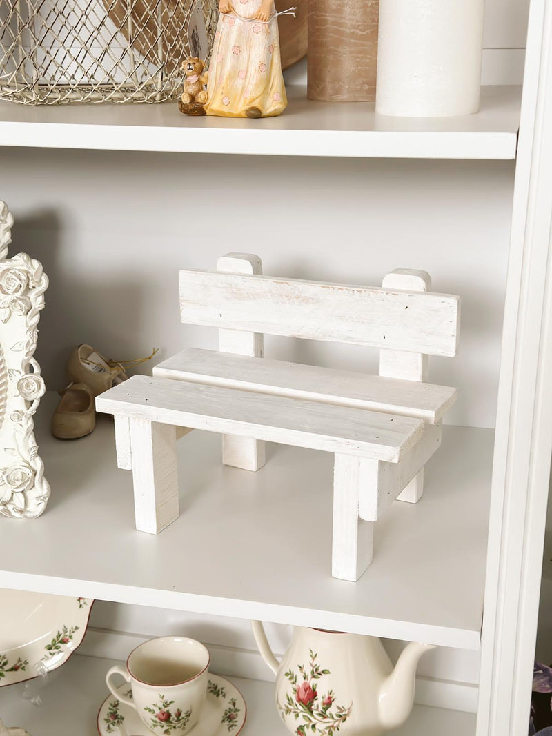 Mini panca decorativa in legno riciclato e rustico