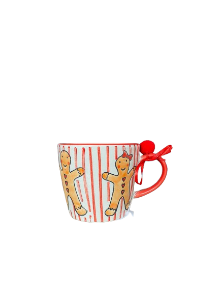 Tazza Natalizia Gingerbread con pom pom