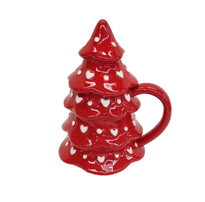 Tazza Natalizia Abete rosso con cuori