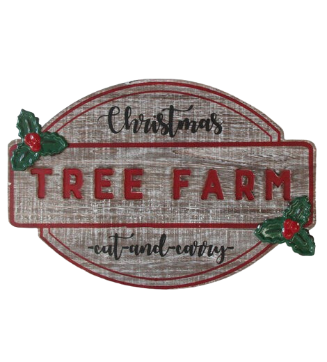 Christmas Wooden Sign “Tree Farm” 45 x 30 cm - Fabric Clouds