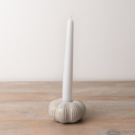 Pumpkin shaped ceramic candle holder 