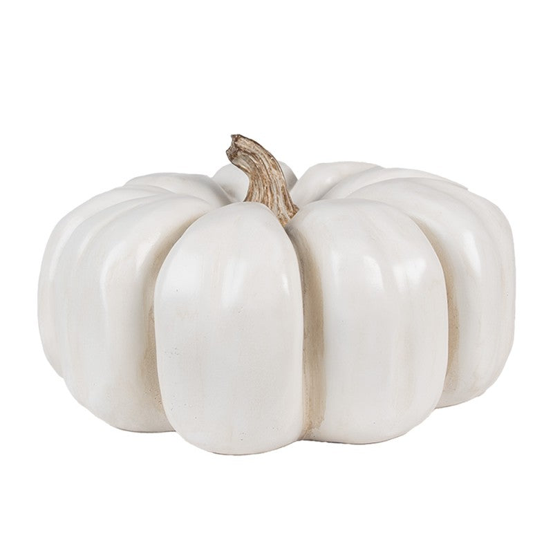 Zucca Decorativa Bianca Ø27x16 cm Realistica in Poliresina | Clayre & Eef