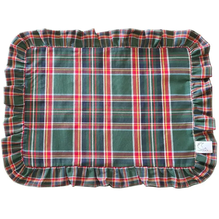 Tovaglietta Americana Vichy Scozzese Verde con Balza