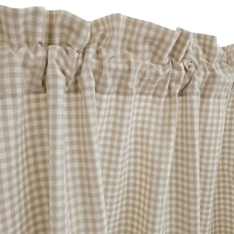 Tenda Country Beige a Quadretti in Cotone 135x290 cm