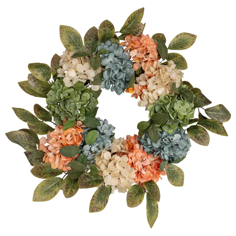 Ghirlanda Autunnale con Ortensie Blu – 56 cm