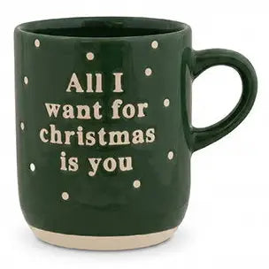Tazza Natalizia Verde “All I Want for Christmas Is You” H 9,5 cm