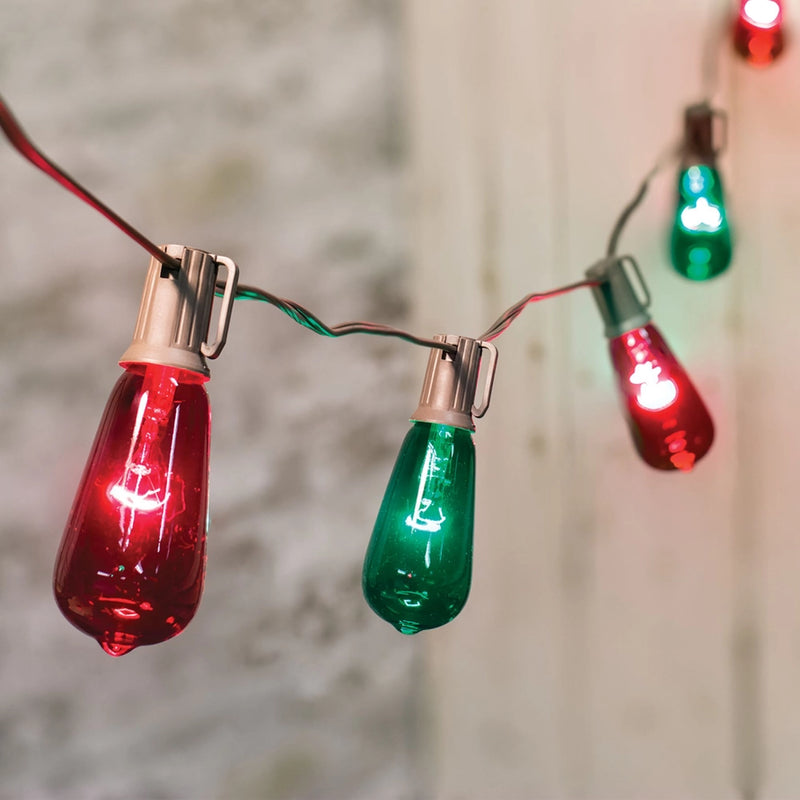 Catena Luminosa Natalizia Edison Rossa e Verde 10 Lampadine – 3,05 m