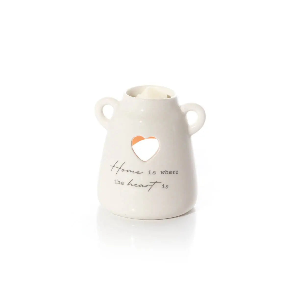Bruciatore per Essenze in Ceramica “Home is Where the Heart Is” con Cuore