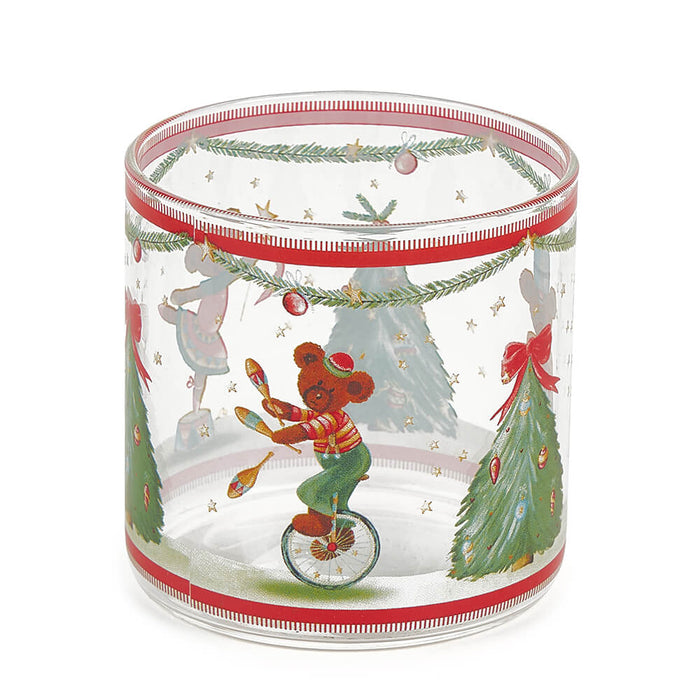 Set 6 bicchieri acqua natalizi in vetro borosilicato Bear Wonderland -Nuvole di stoffa