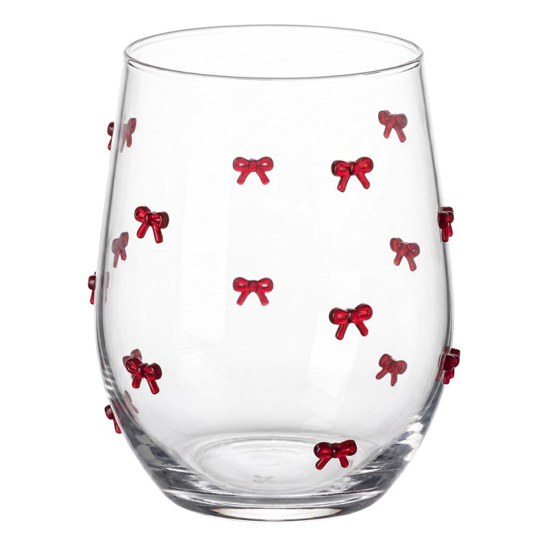 Set 6 Bicchieri in Vetro con Fiocchi Rossi 320 ml Clayre & Eef