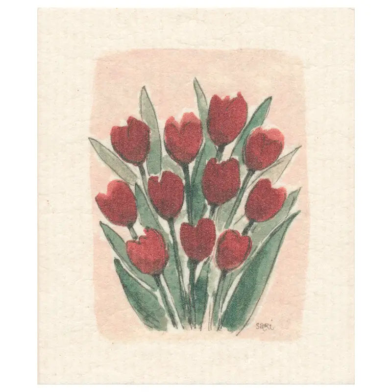Panno svedese Tulipani rossi