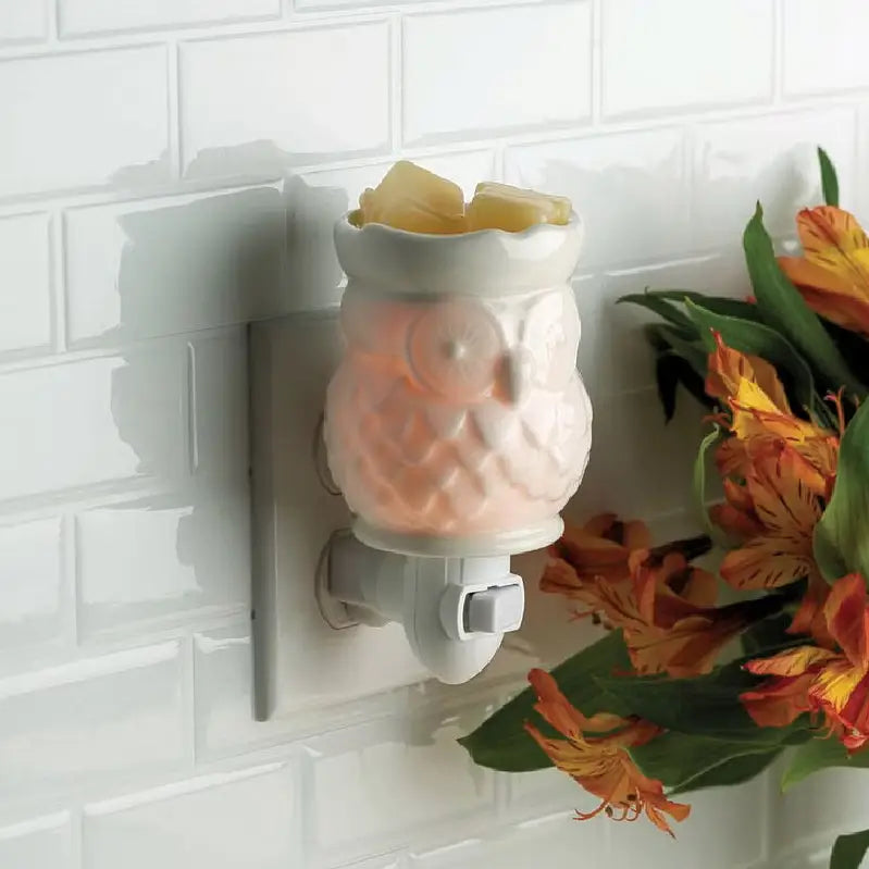 Lampada Elettrica da presa GUFO bianca Candle warmers