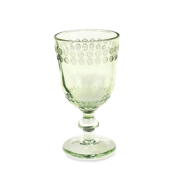 Set 6 Calici Vetro Verde Flower 285 ml Nuvole di Stoffa