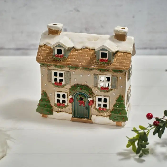 Casa Porta tealight Natalizia in Ceramica