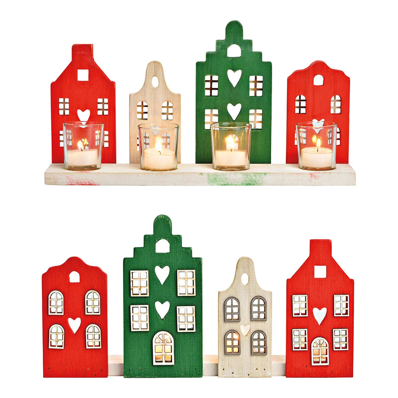 Lanterne de maison de ville en bois