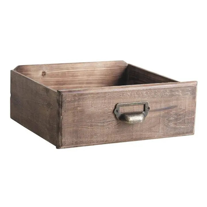 Set 2 Cassetti in Legno Stile Francese con Maniglia in Metallo