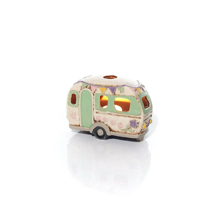 Caravan Porta Tea Light Verde in Ceramica