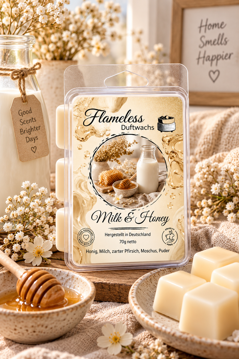 Cera Profumata Milk & Honey 70 g Flameless
