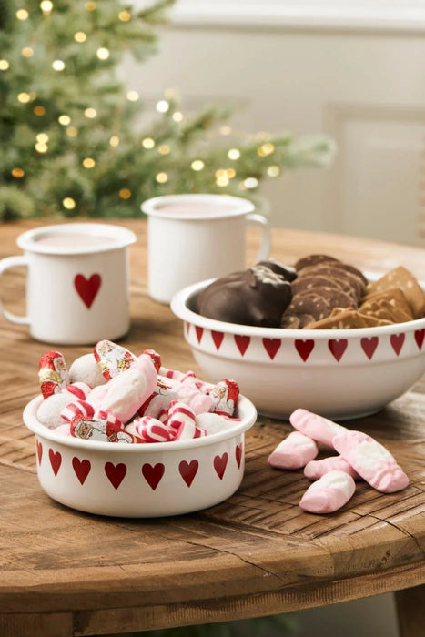 Ciotola piatta IB LAURSEN "cuori rossi"