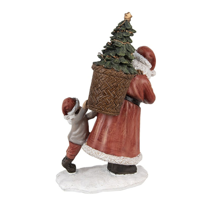 Statua natalizia Babbo natale con bambino -Clayre & Eef