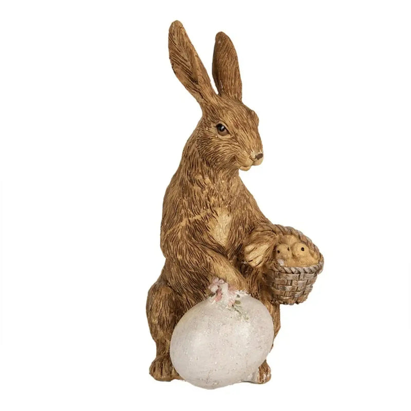 Statua coniglio con cestino in poliresina - Arredo Casa da Sogno