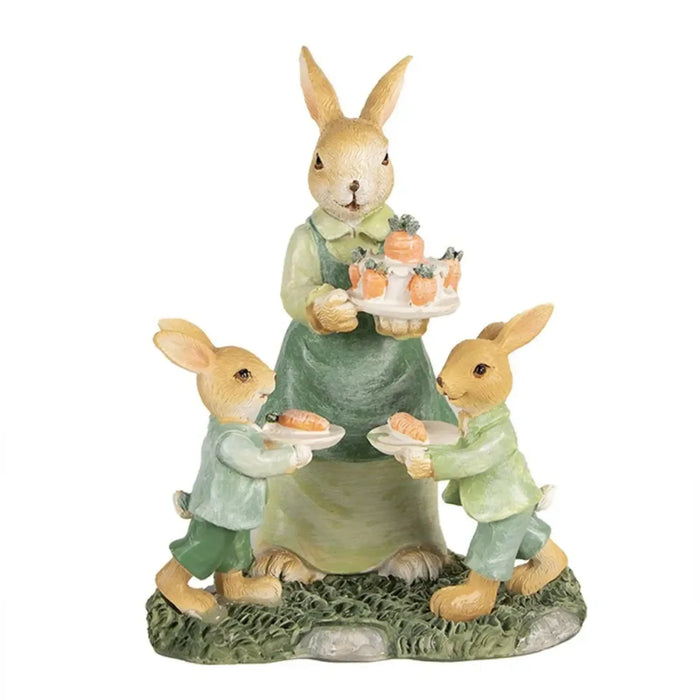 Statua decorativa coniglietti con torta di carote