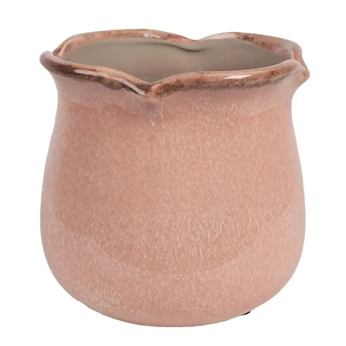 Vaso portapiante in ceramica rosa 16 x15 cm