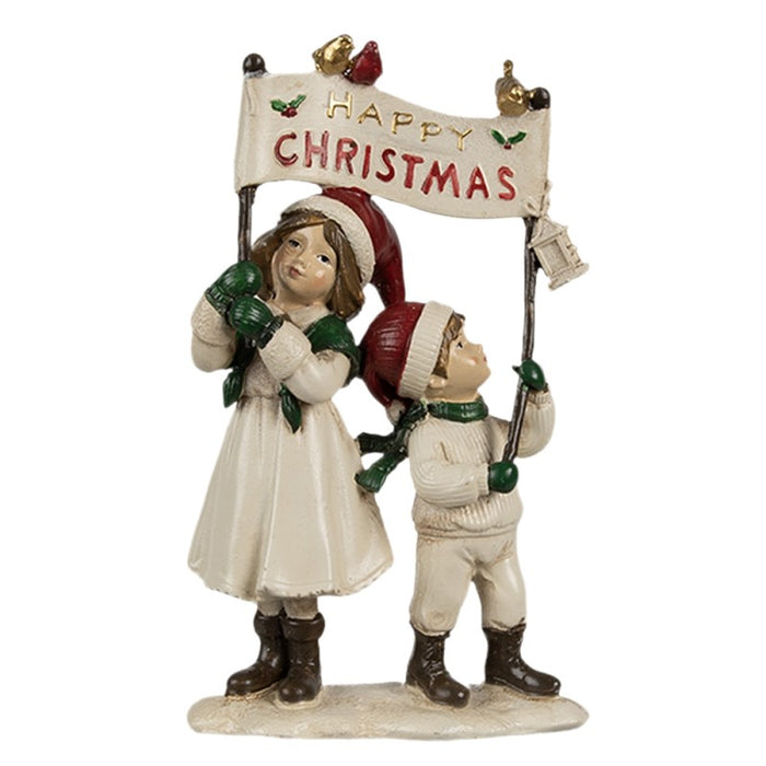 Statua decorativa bambini con scritta Christmas-Clayre & Eef 